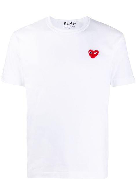 embroied logo t-shirt unisex white COMME DES GARÇONS PLAY | AX-T108-0512
